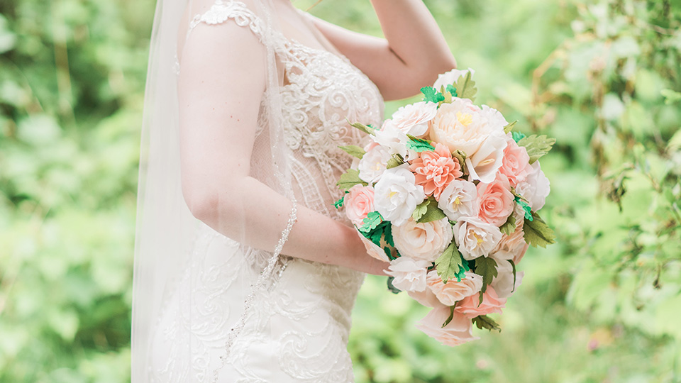 Something Blue Studio - Wedding DIY Services Blog Post - Hannah Crepe Flowers Photo by Photography by Emma Ottawa
